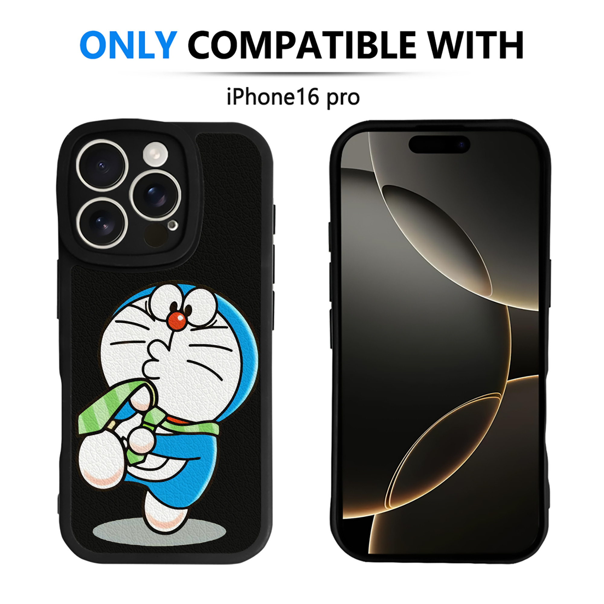 （画像用） ドラえもん Doraemon 【iPhone 16シリーズ対応】シリコンスマホケース（レザー調） 材質：シリコン